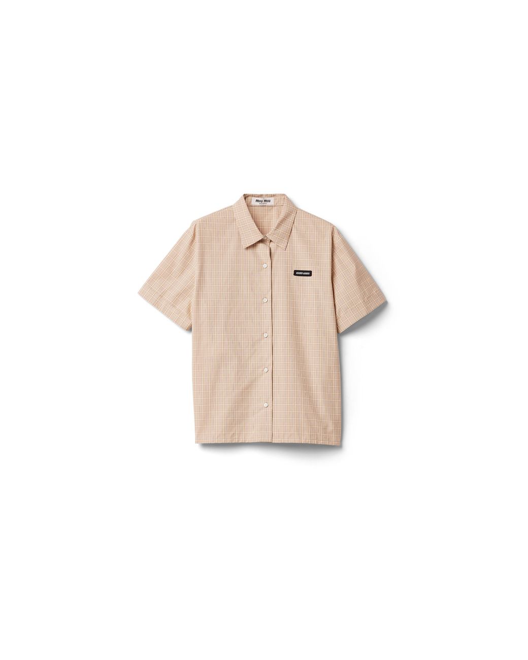 Miu Miu Natural Checked Poplin Shirt