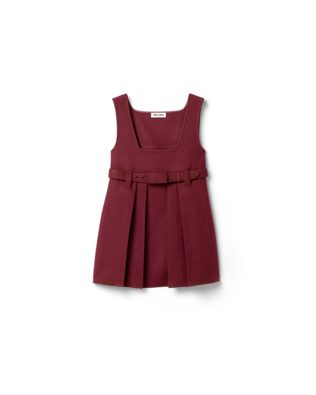 Miu Miu Red Waxed Double Wool Dress