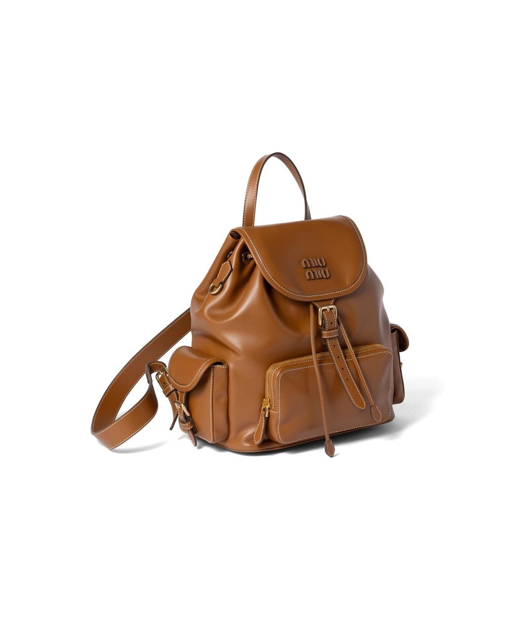 Miu Miu Brown Leather Backpack