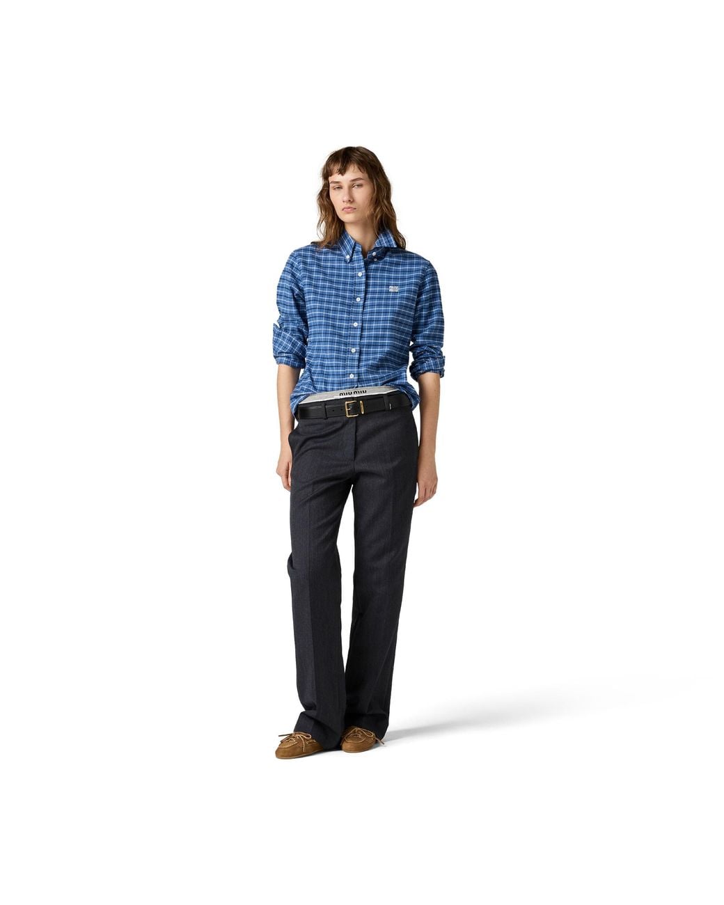 Miu Miu Blue Flannel Shirt