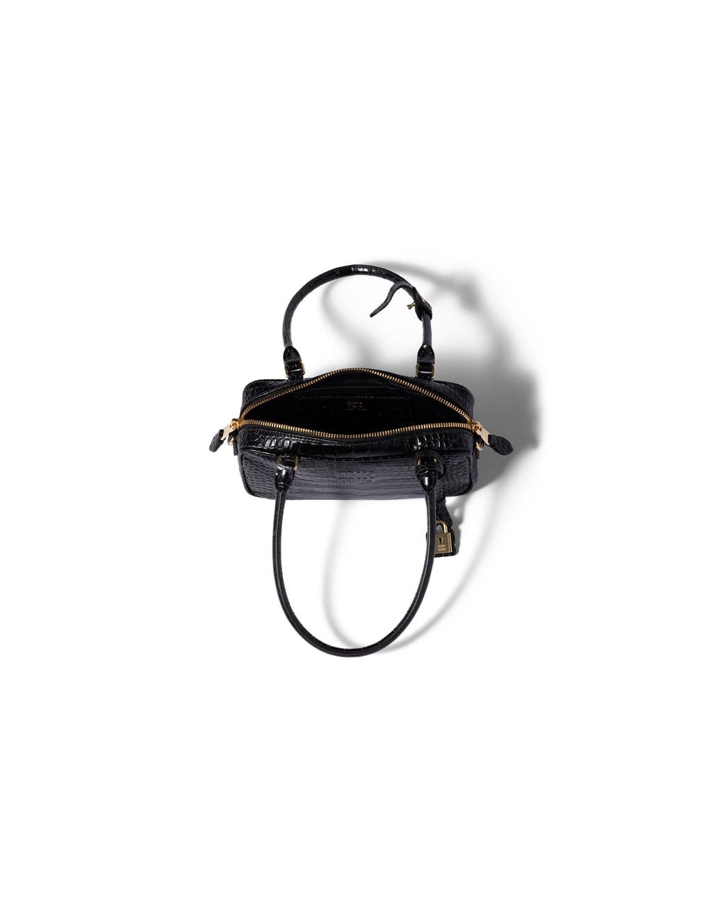 Miu Miu Black Beau Croco-Embossed Leather Mini-Bag