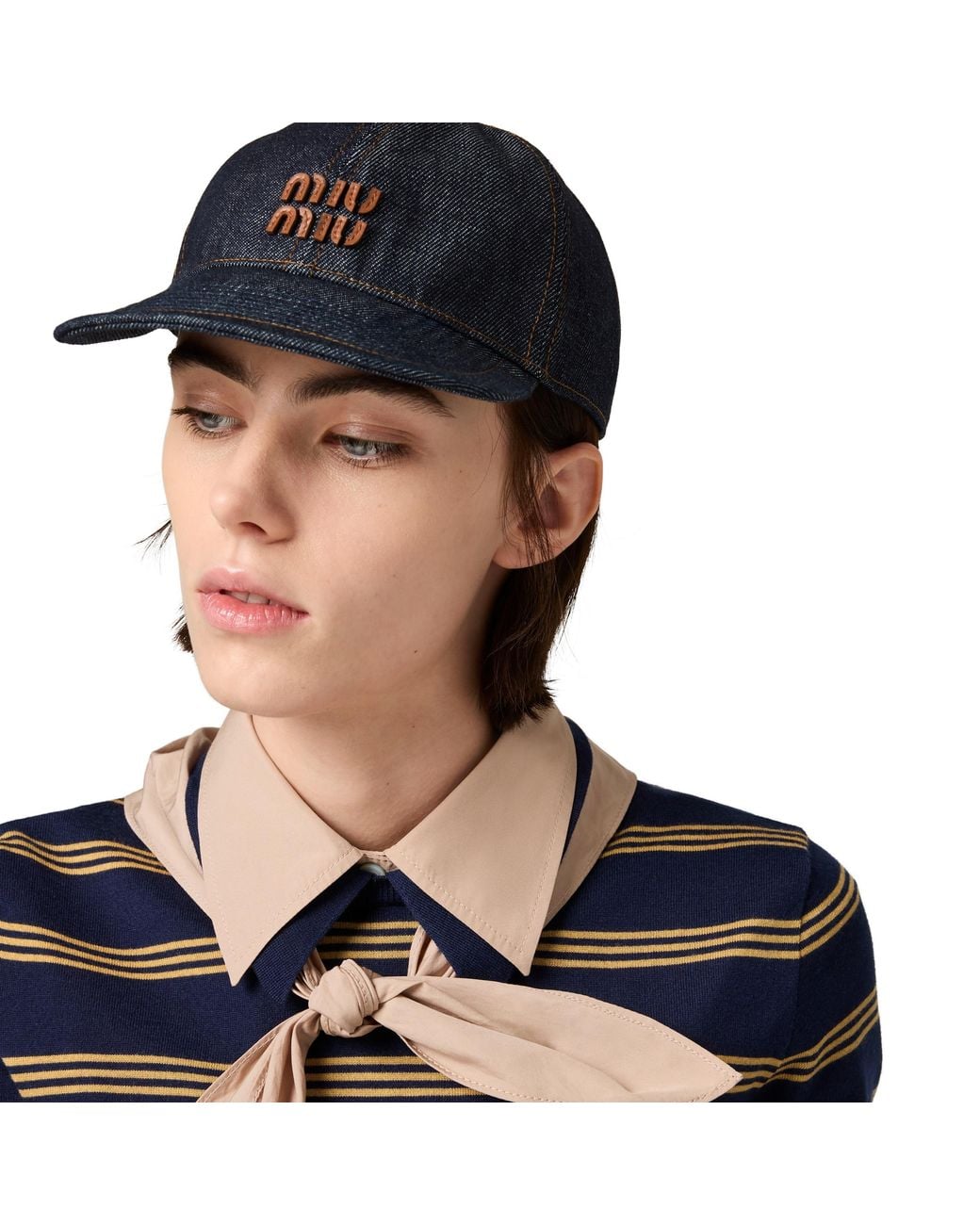 Miu Miu Blue Denim Baseball Cap