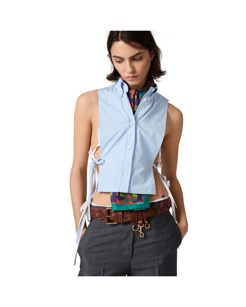 Miu Miu Blue Poplin Shirt