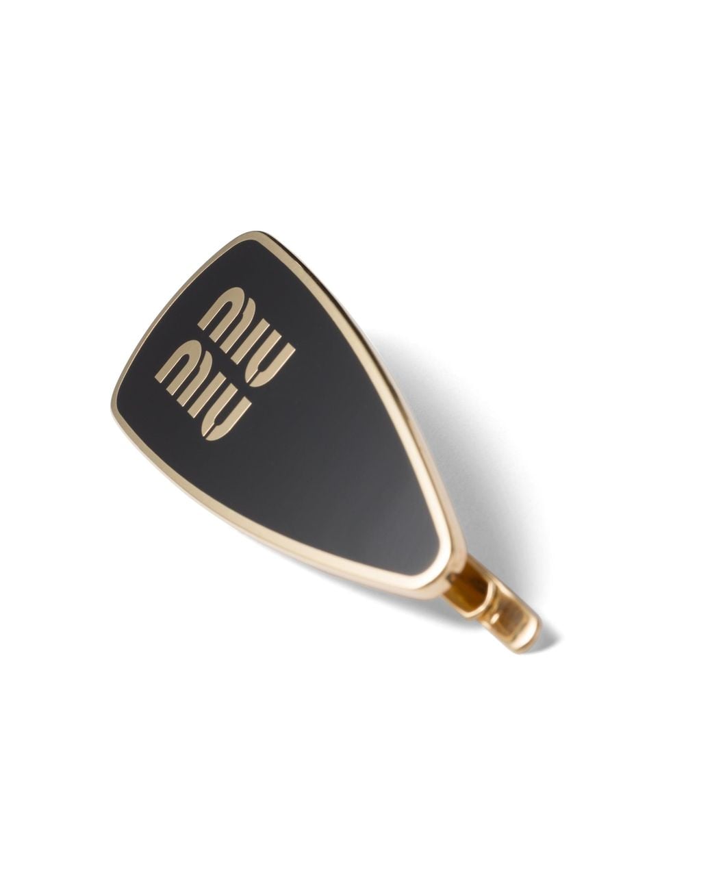 Miu Miu Black Enameled Metal Hair Clip