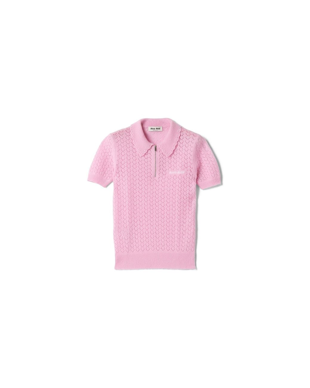 Miu Miu Pink Cashmere And Silk Polo Shirt