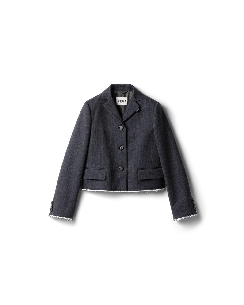 Miu Miu Blue Single-Breasted Twill Jacket