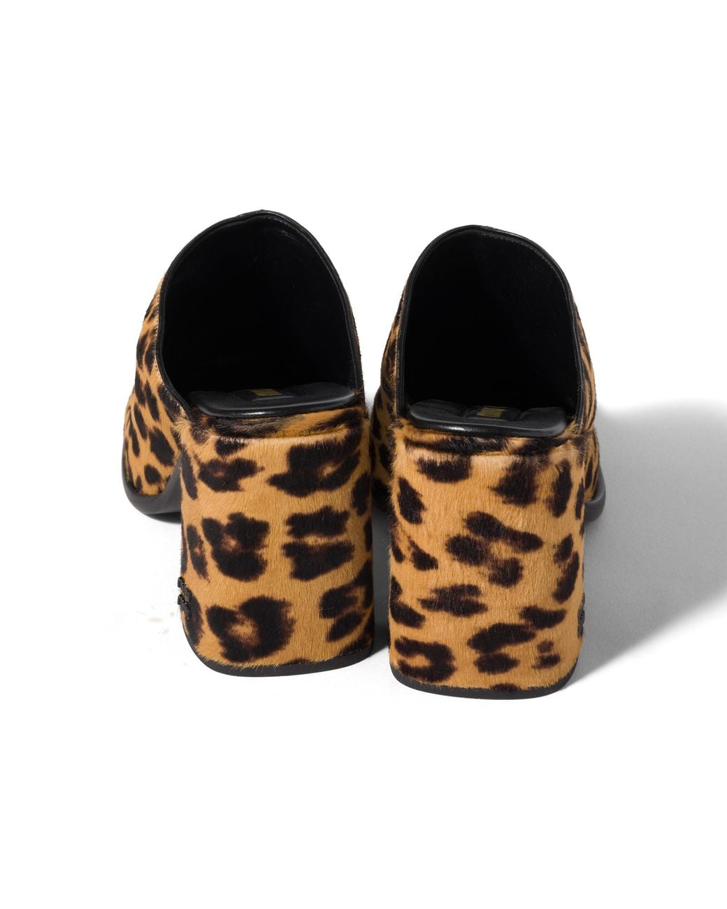 Miu Miu Brown Printed Leather Mules