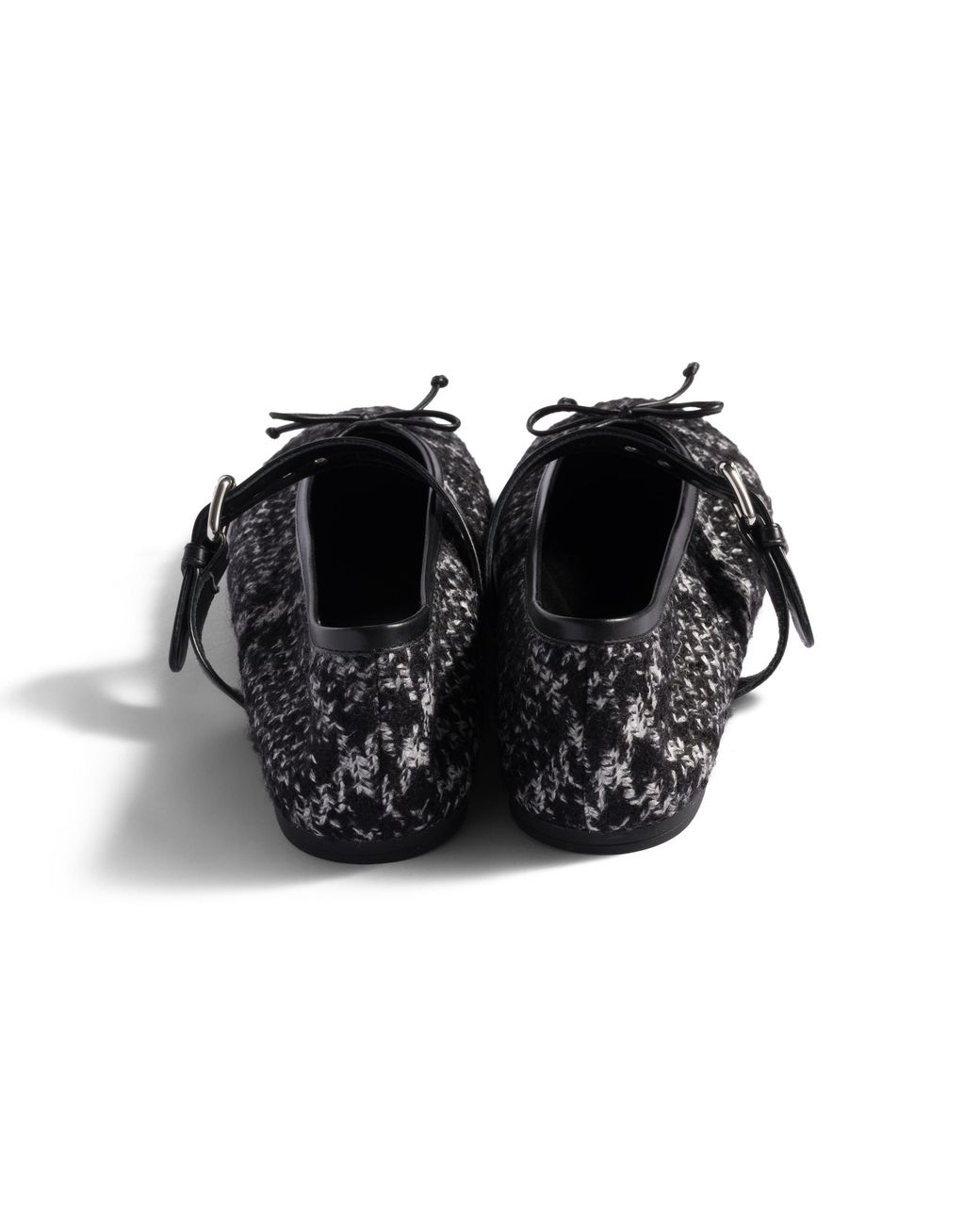 Miu Miu Black Wool And Silk Ballerinas