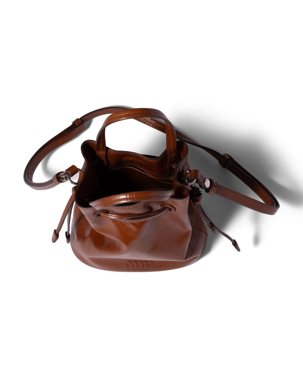 Miu Miu Brown Shiny Leather Pouch