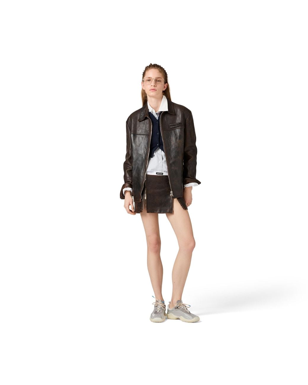 Miu Miu Black Waxed Suede Jacket