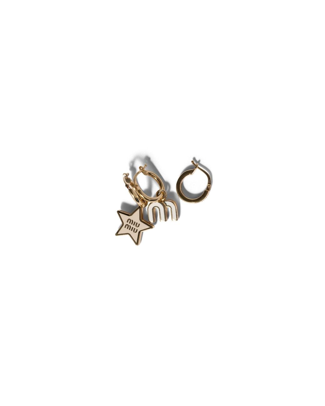 Miu Miu White Set Of Enameled Metal Earrings