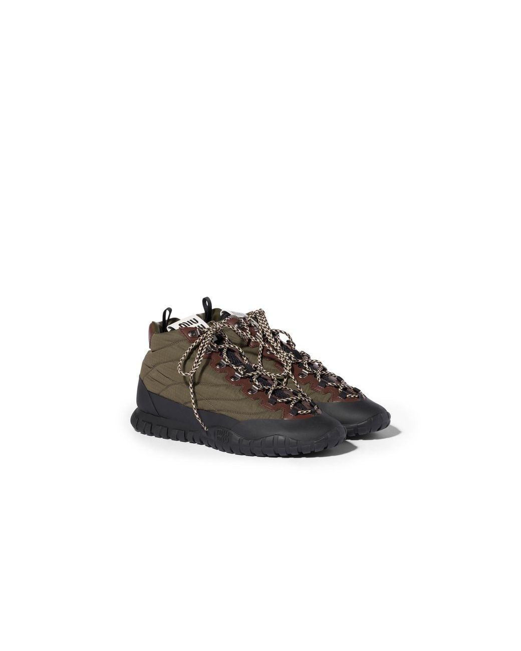 Miu Miu Brown Tyre Technical Fabric Sneakers
