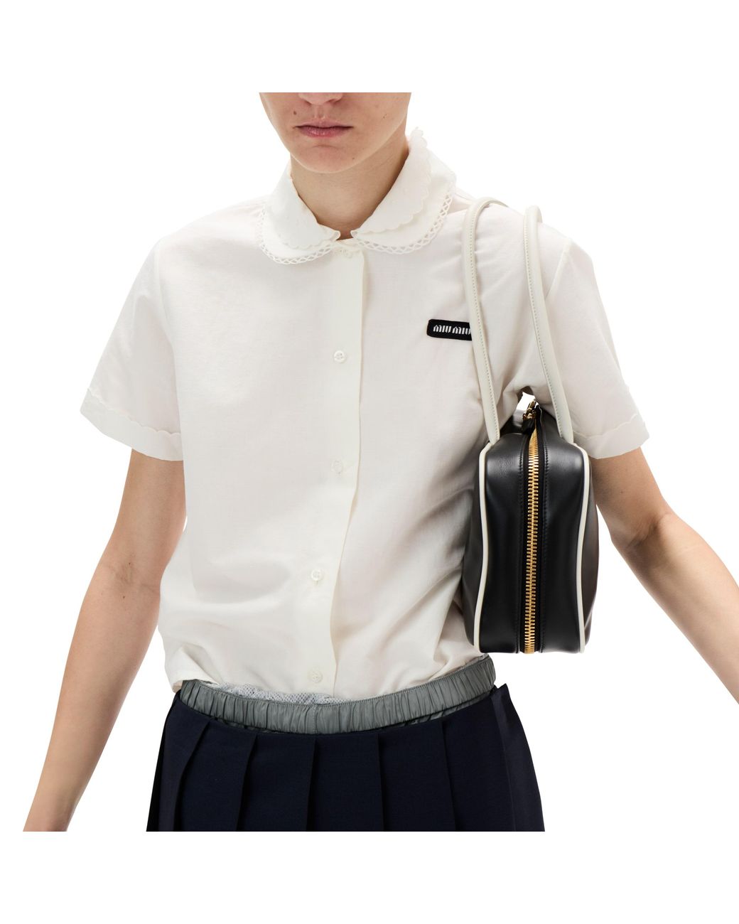 Miu Miu White Slubbed Poplin Shirt