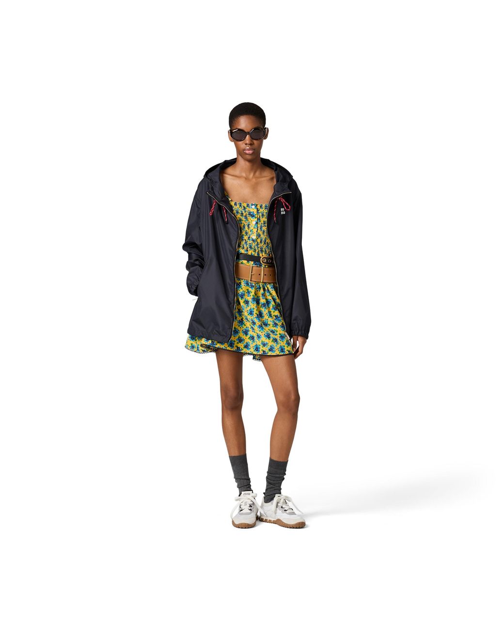 Miu Miu Blue Technical Fabric Blouson Jacket