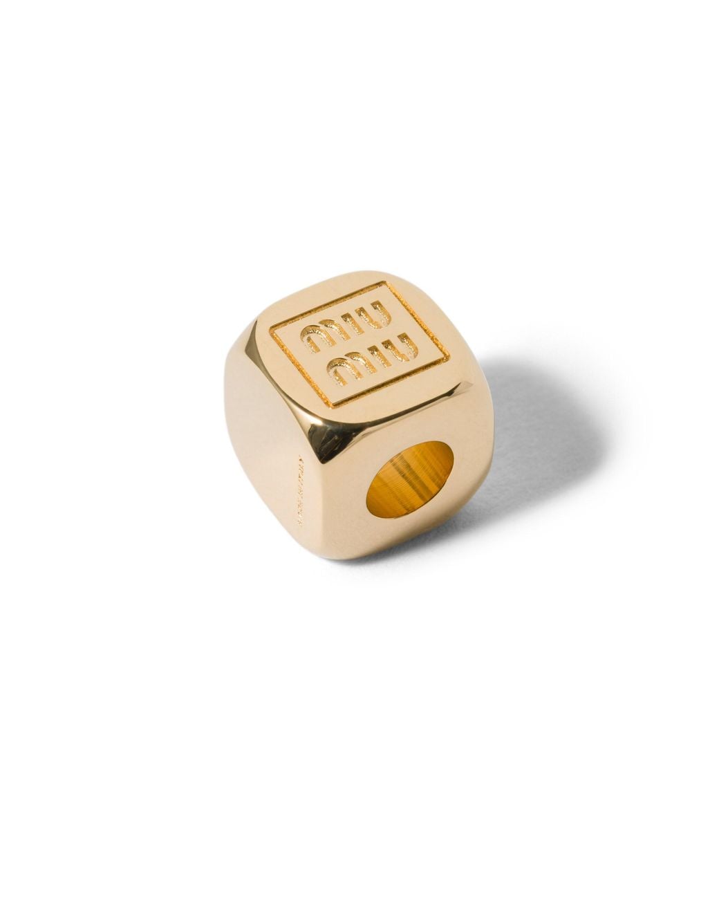 Miu Miu Pink Enameled Metal Dice Charm