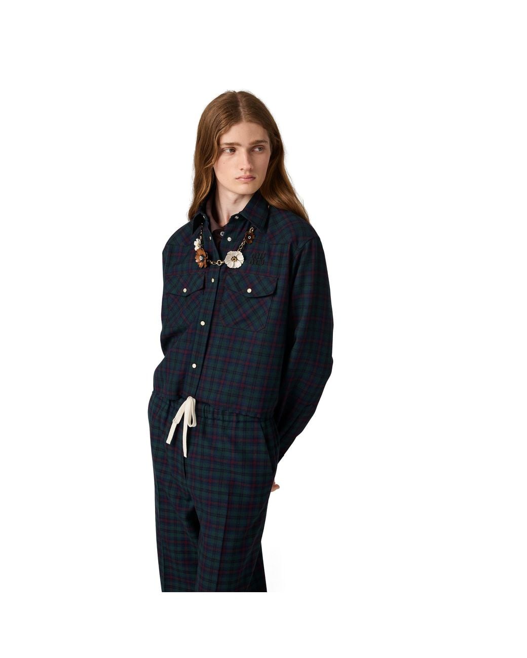 Miu Miu Blue Plaid Shirt