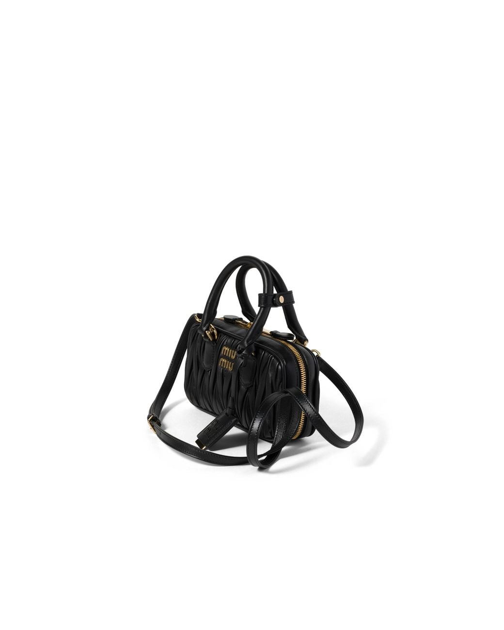 Miu Miu Black Arcadie Matelassé Nappa Leather Mini-Bag