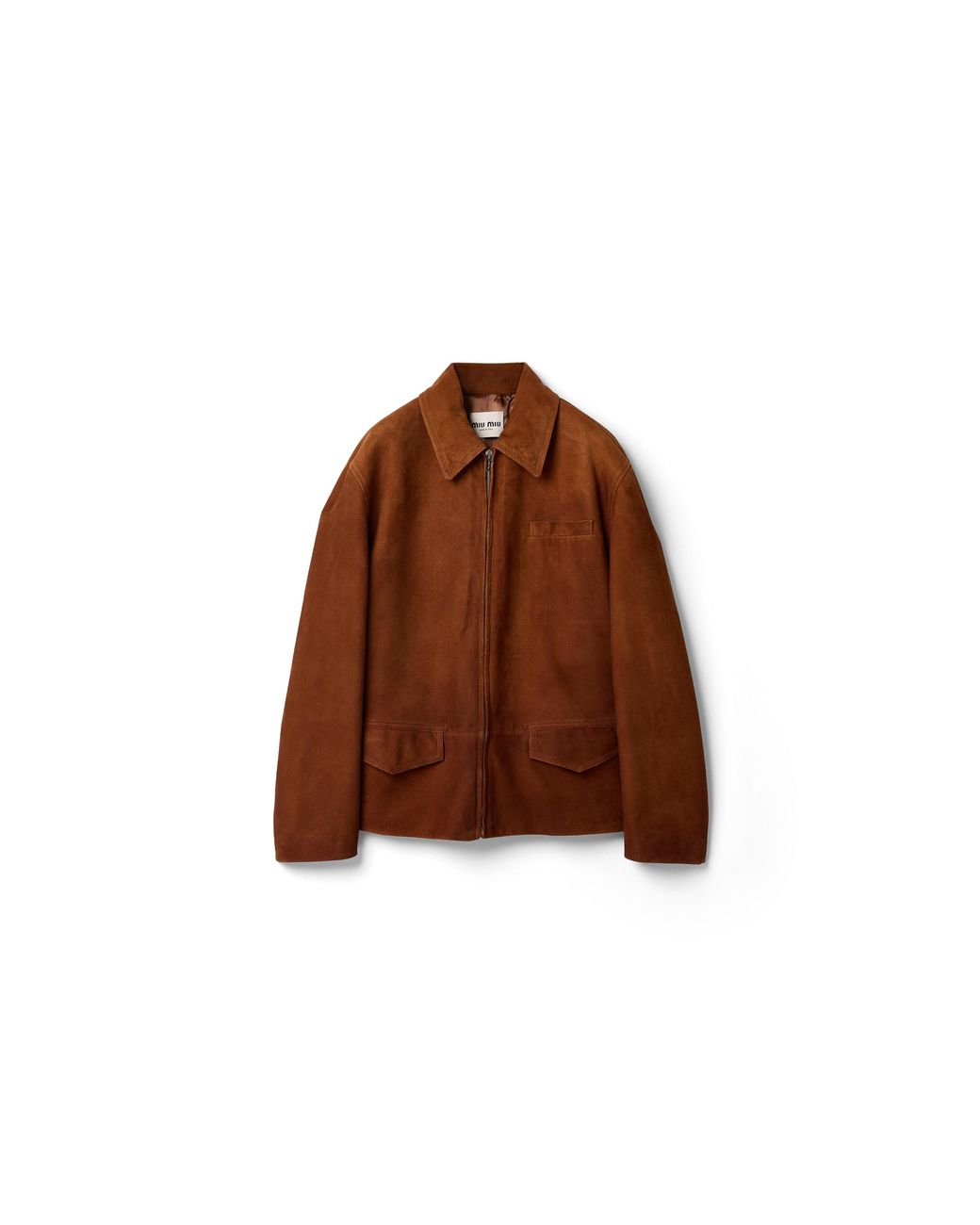 Miu Miu Brown Waxed Suede Jacket