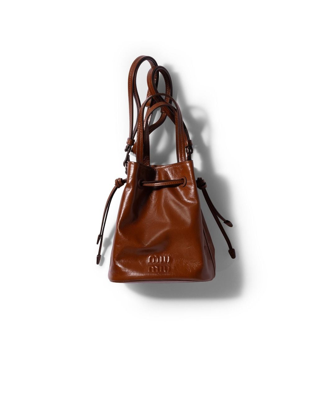 Miu Miu Brown Shiny Leather Pouch