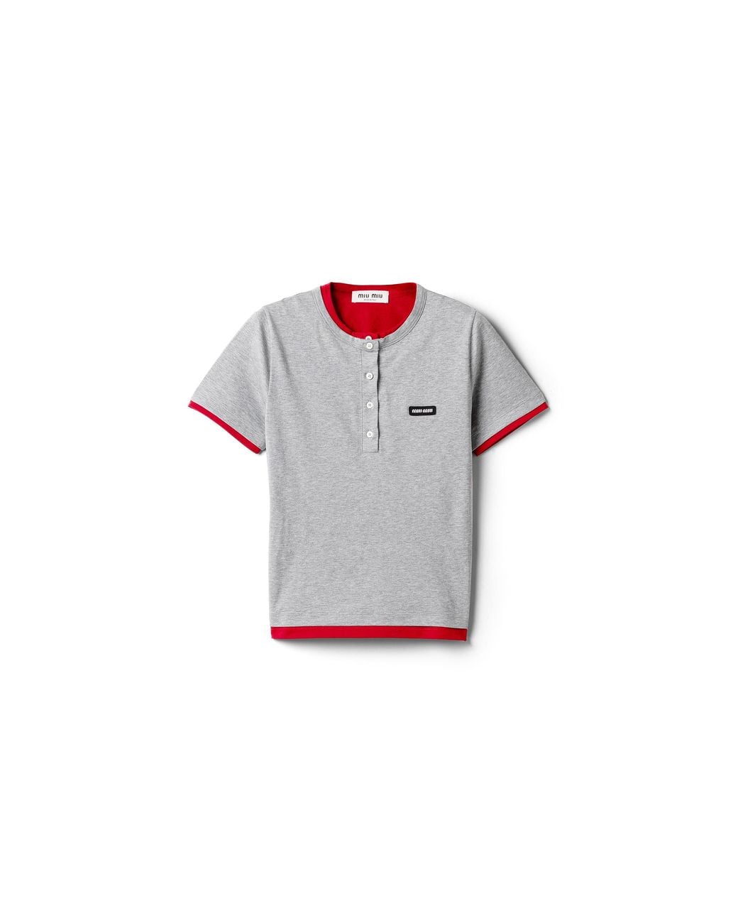 Miu Miu Gray Jersey T-Shirt