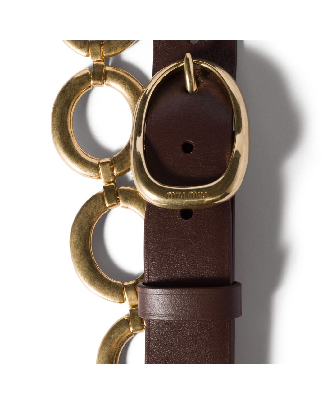 Miu Miu White Leather And Metal Belt