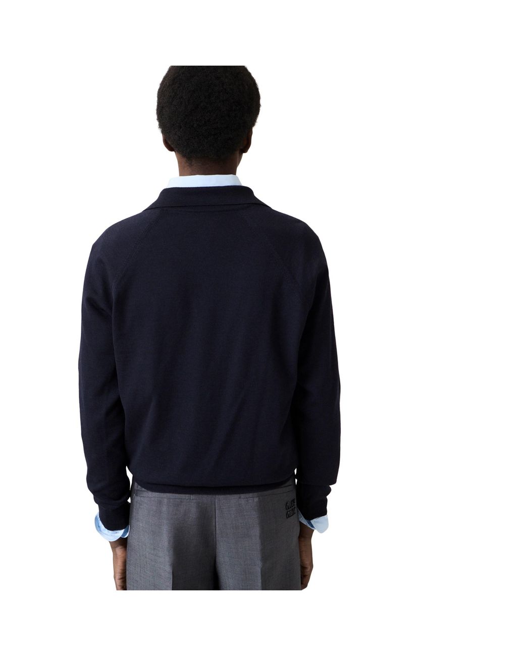 Miu Miu Blue Wool Polo Sweater
