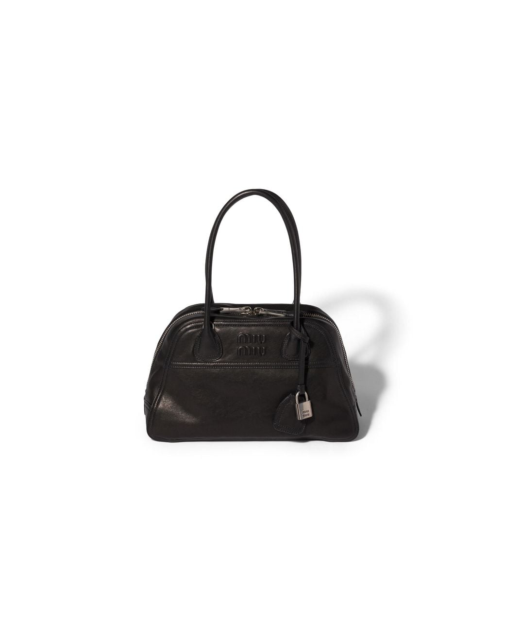 Miu Miu Black Vivant Nappa Leather Bag