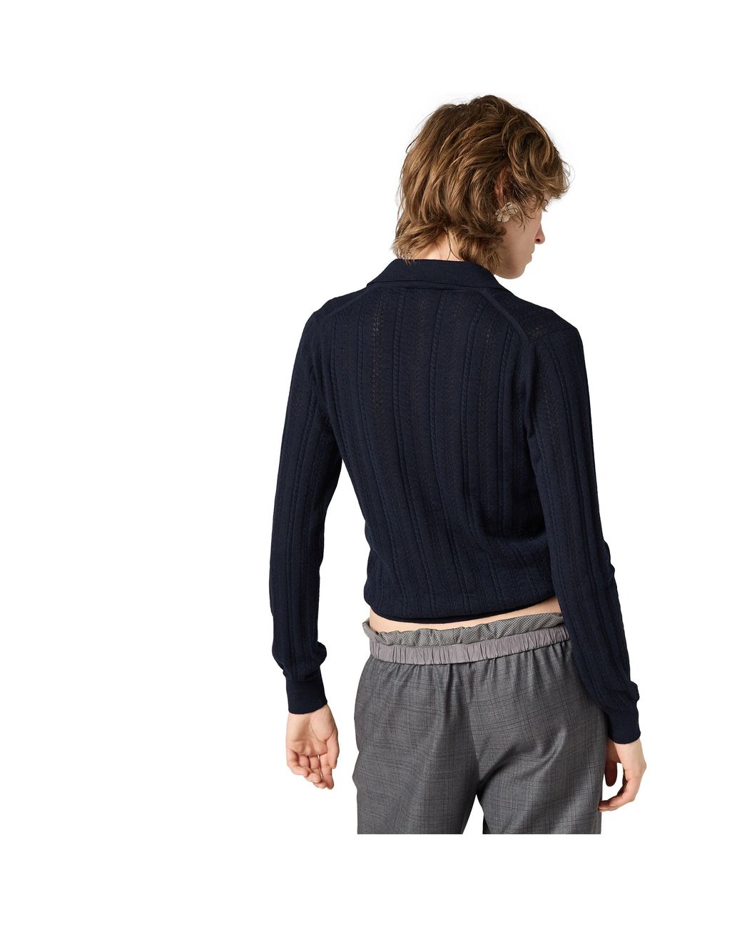 Miu Miu Blue Buttoned Cashmere Cardigan