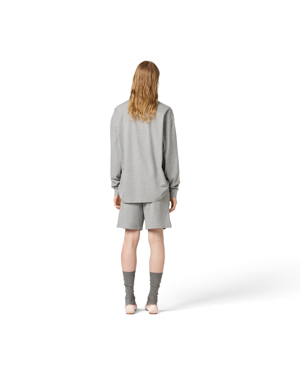 Miu Miu Gray Jersey Bermudas