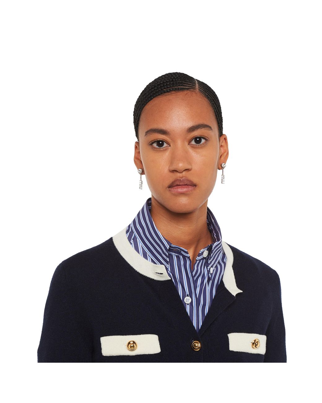 Miu Miu Natural Metal Earrings With Crystals