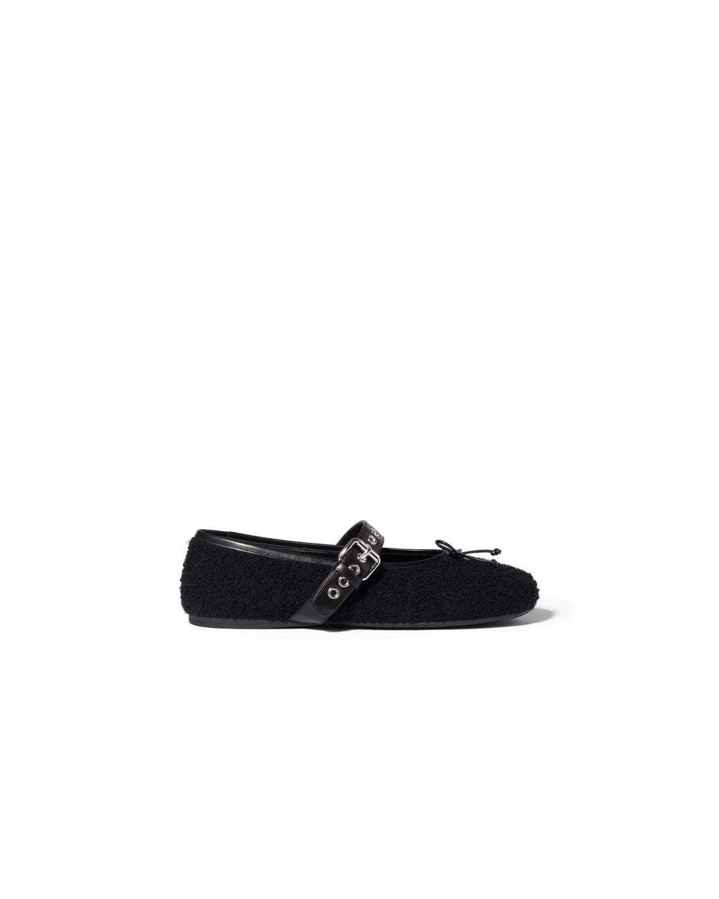 Miu Miu Black Mohair Ballerinas