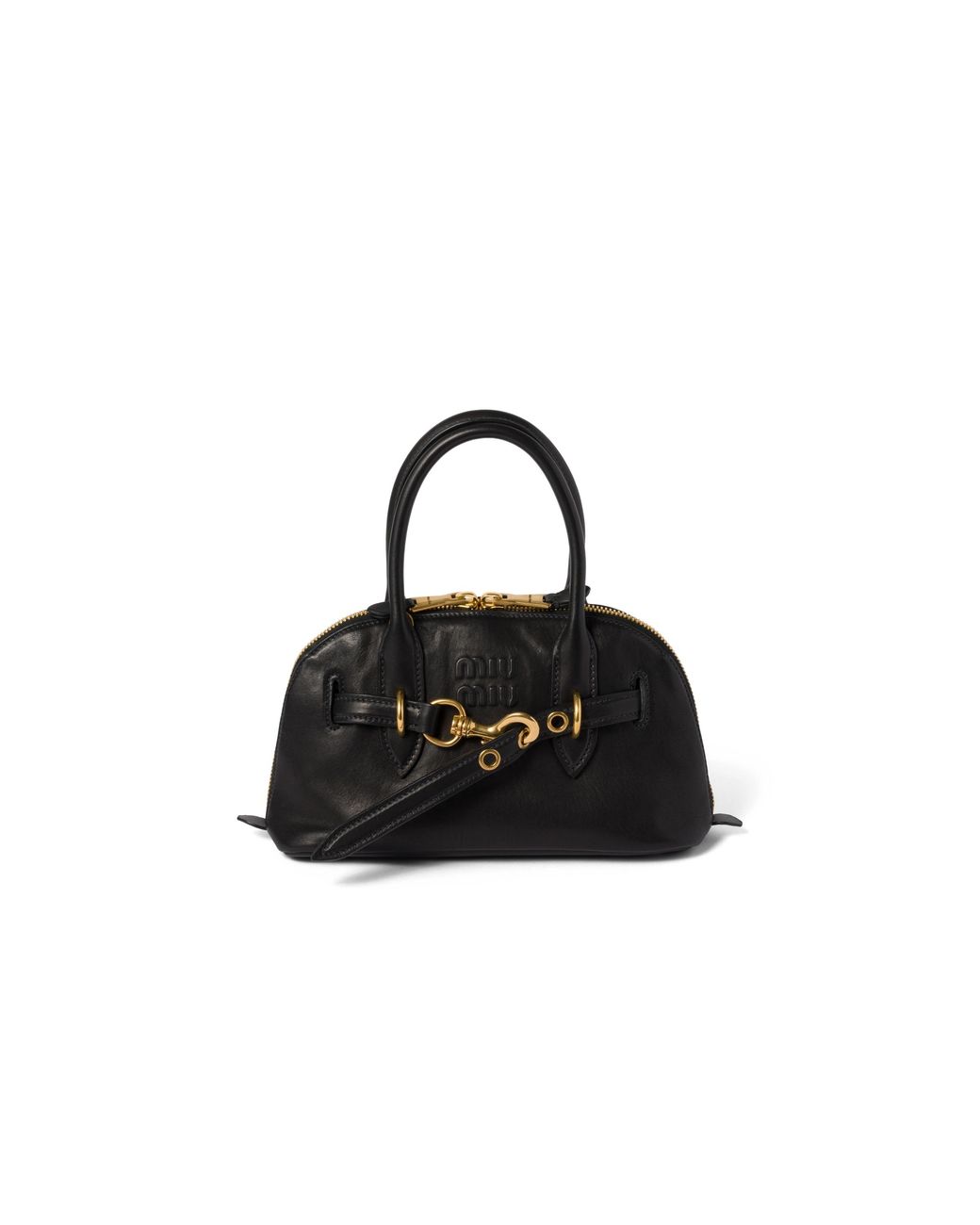 Miu Miu Black Aventure Nappa Leather Top-Handle Bag