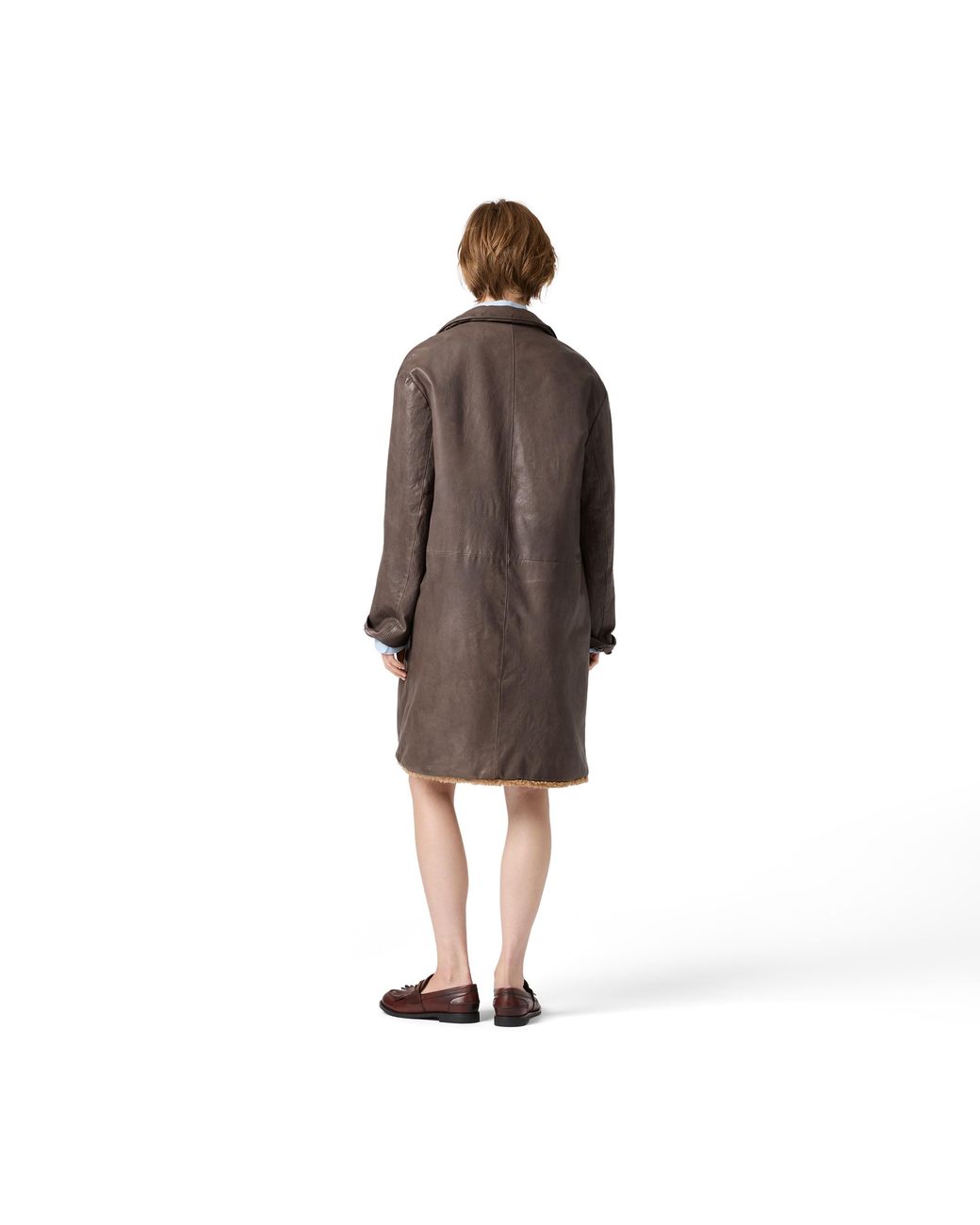 Miu Miu Brown Leather Coat