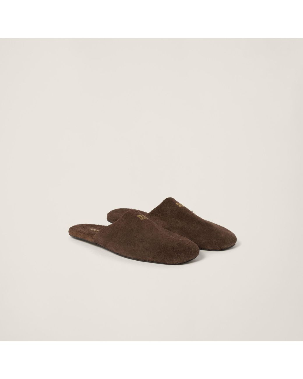 スリッポン MIUMIU MUSTARD SUEDE SLIPPERS Miu Miu Mustard Suede Slippers | italist