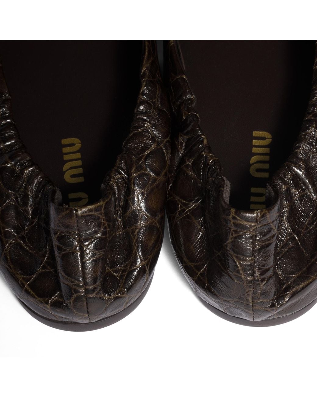 Miu Miu Black Crocodile Embossed Calfskin Loafers