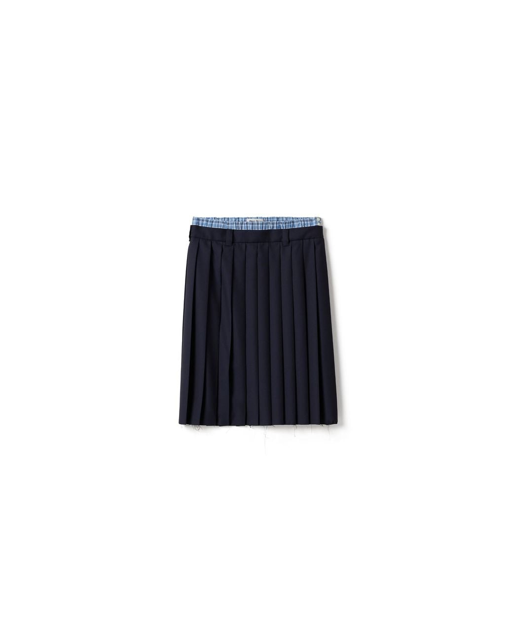 Miu Miu Blue Pleated Batavia Midi-Skirt