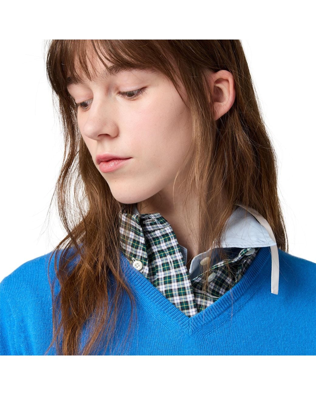 Miu Miu Blue Cropped Cashmere Sweater