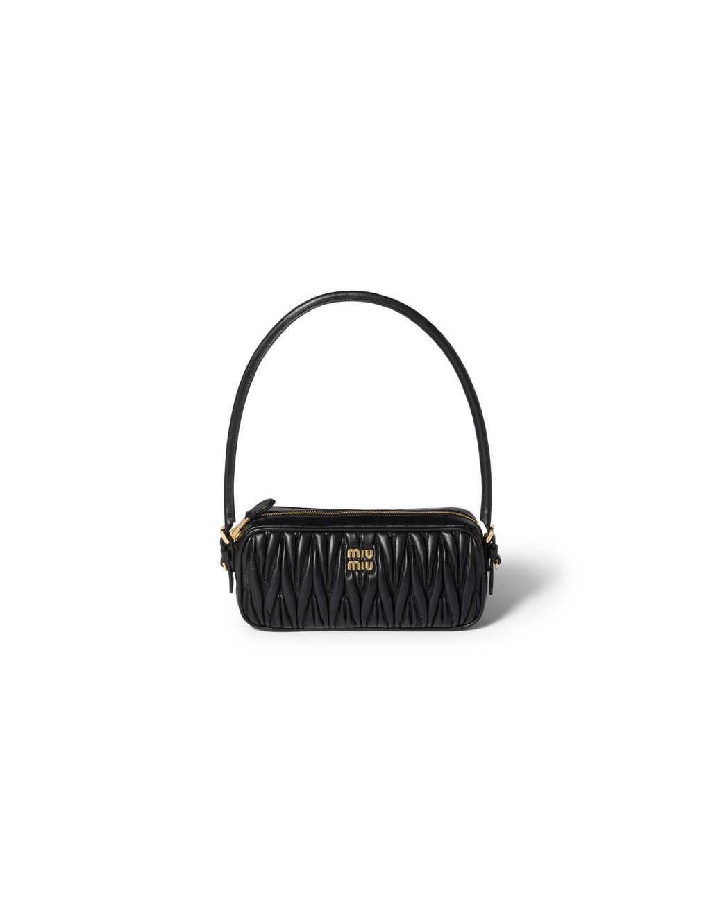 Miu Miu Black Matelassé Nappa Leather Pouch
