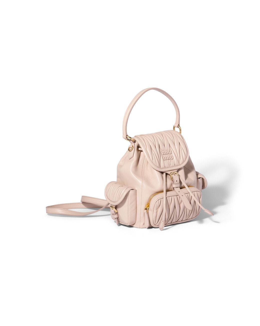 Miu Miu Pink Matelassé Nappa Leather Backpack