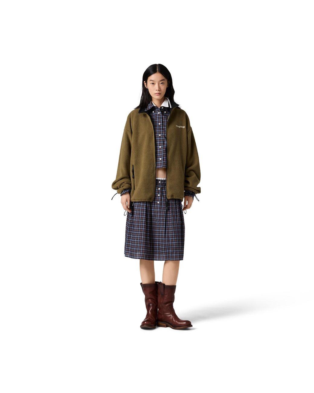 Miu Miu Green Fleece Zipper Jacket