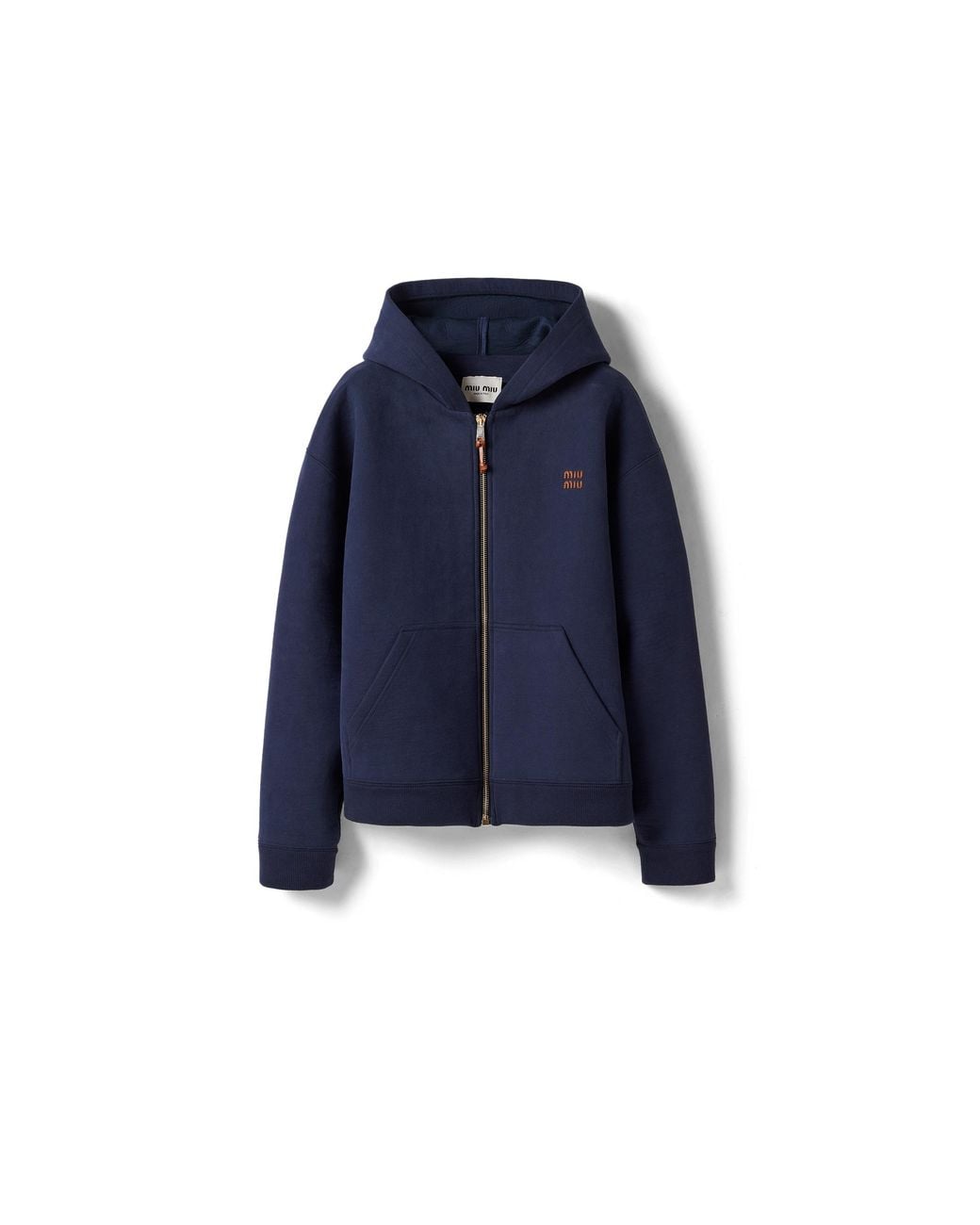 Miu Miu Blue Jersey Hoodie Jacket
