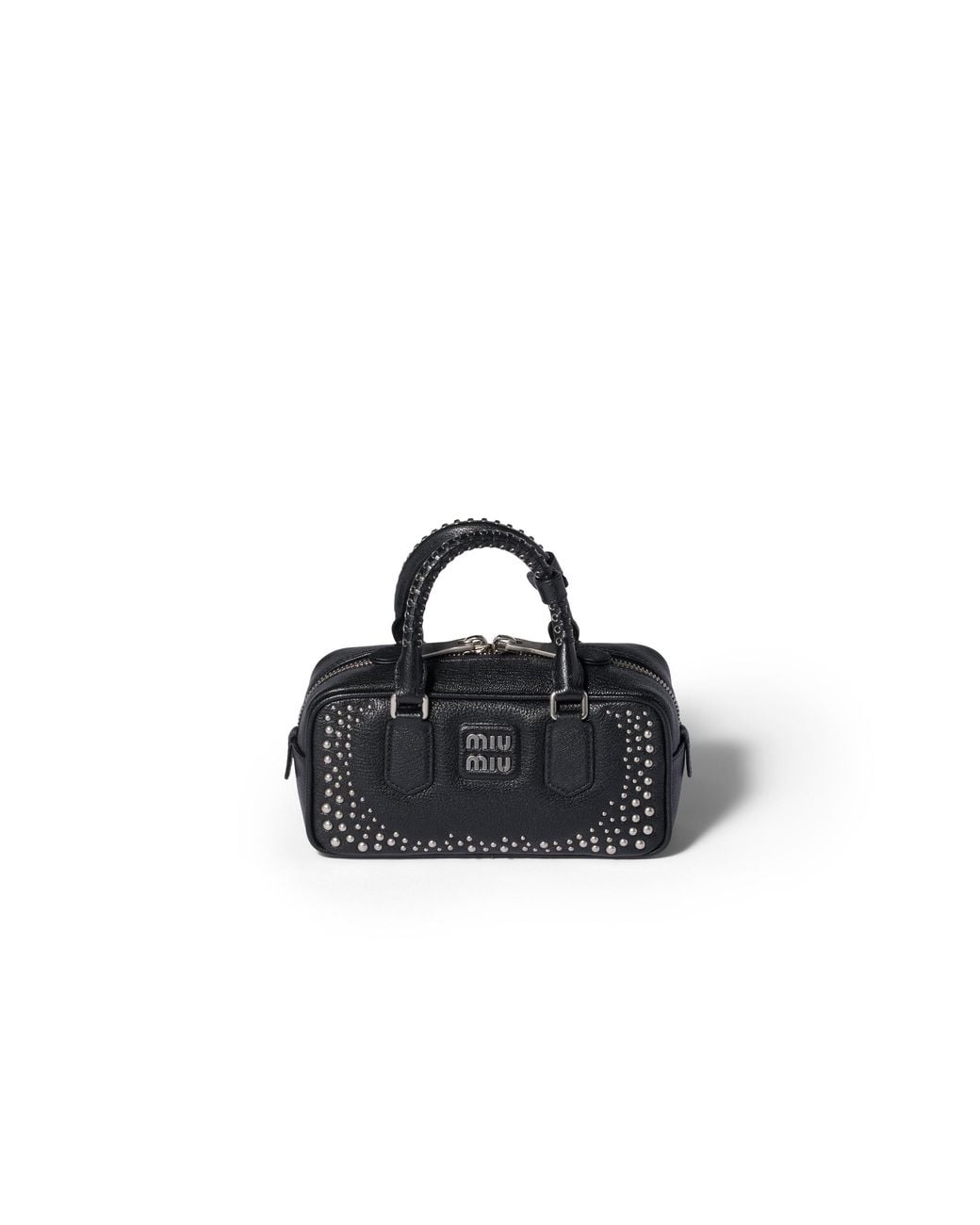 Miu Miu Black Arcadie Studded Leather Bag
