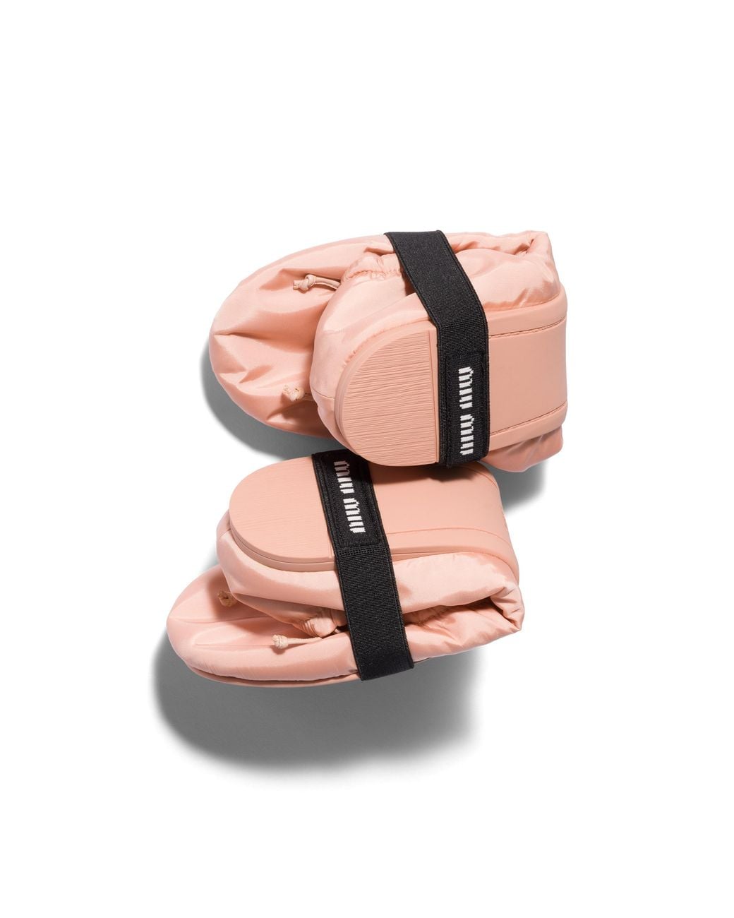 Miu Miu Pink Foldable Technical Fabric Ballerinas