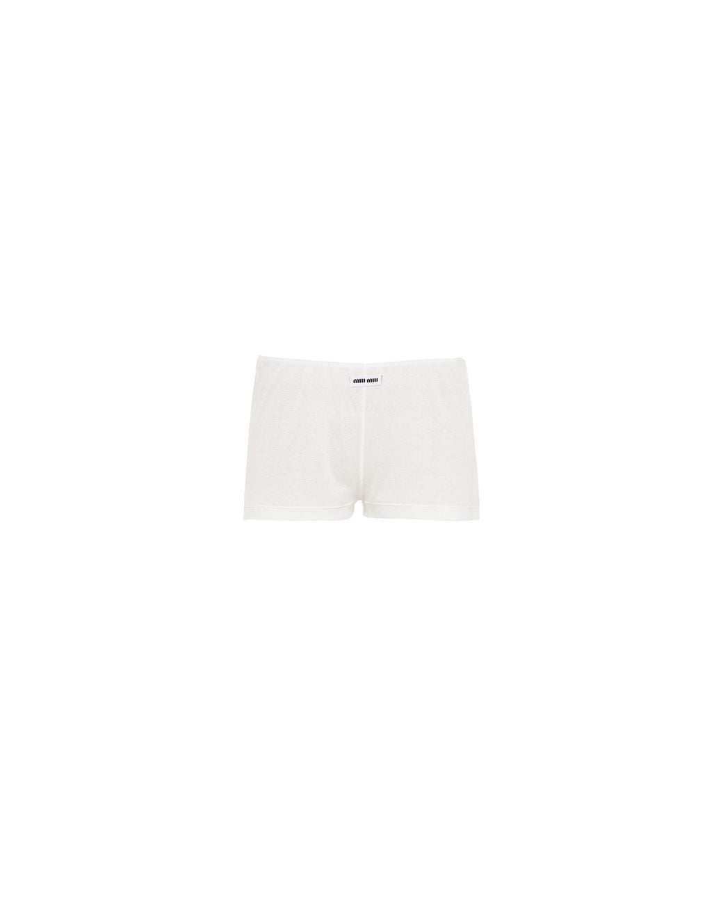 Miu Miu White Ribbed Knit Boxer Shorts