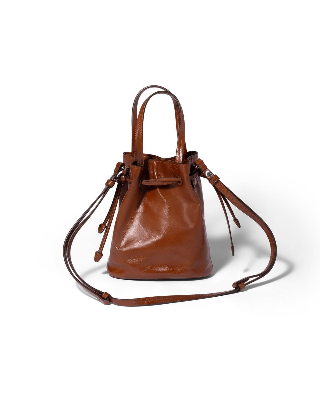 Miu Miu Brown Shiny Leather Pouch