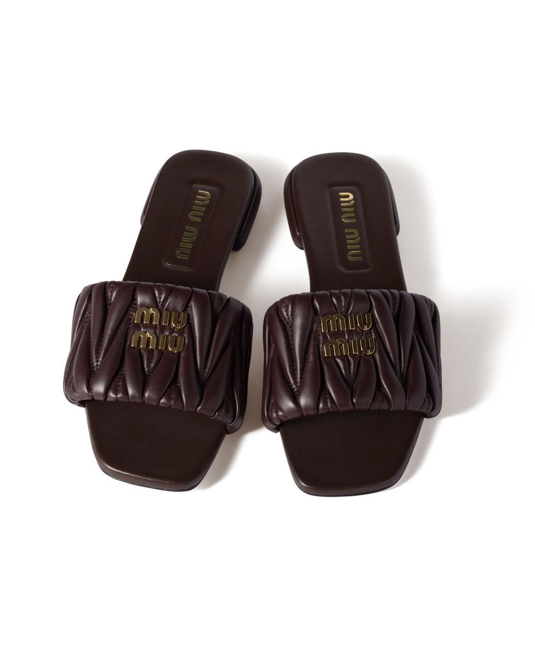 Miu Miu Multicolor Matelassé Nappa Leather Slides