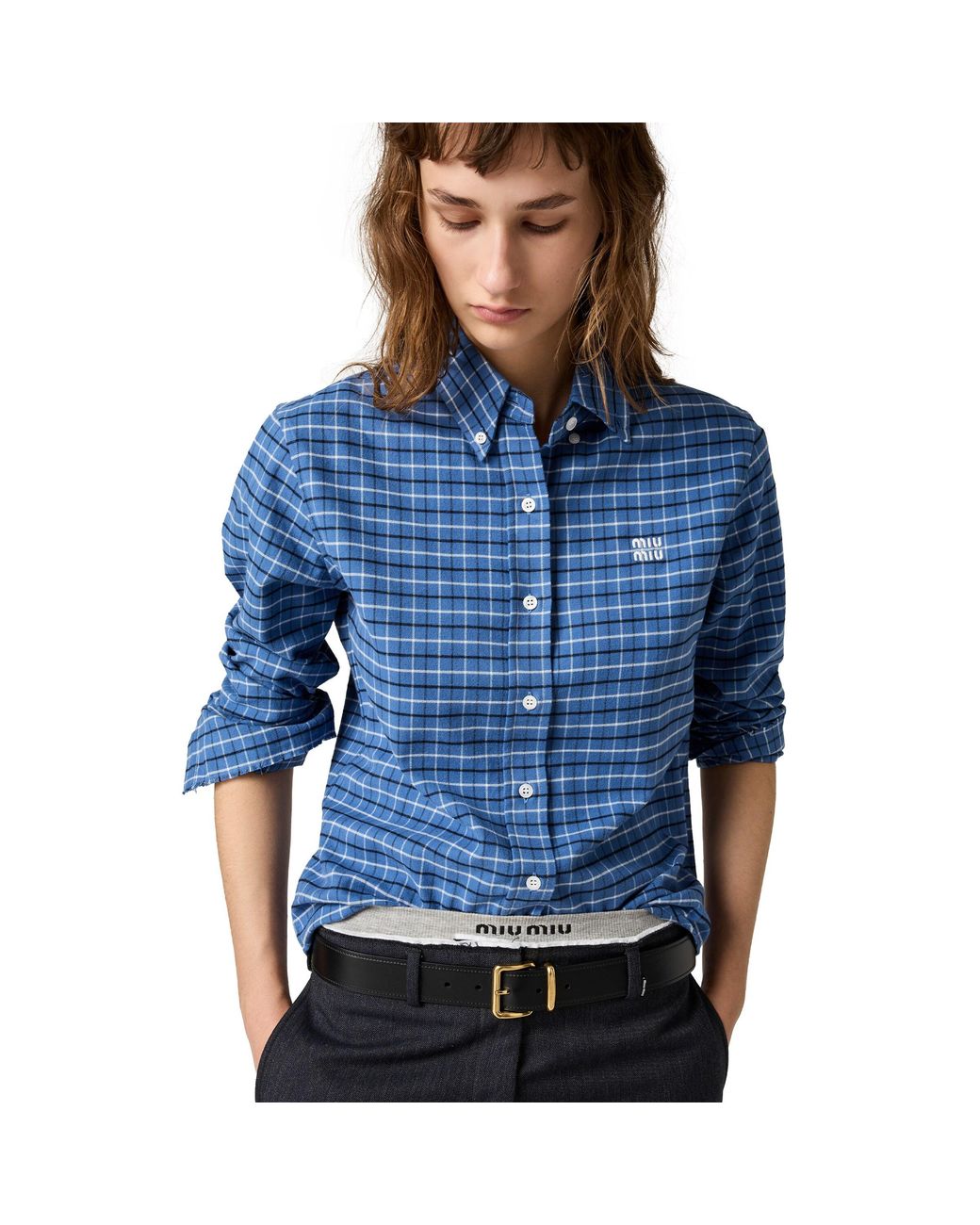 Miu Miu Blue Flannel Shirt