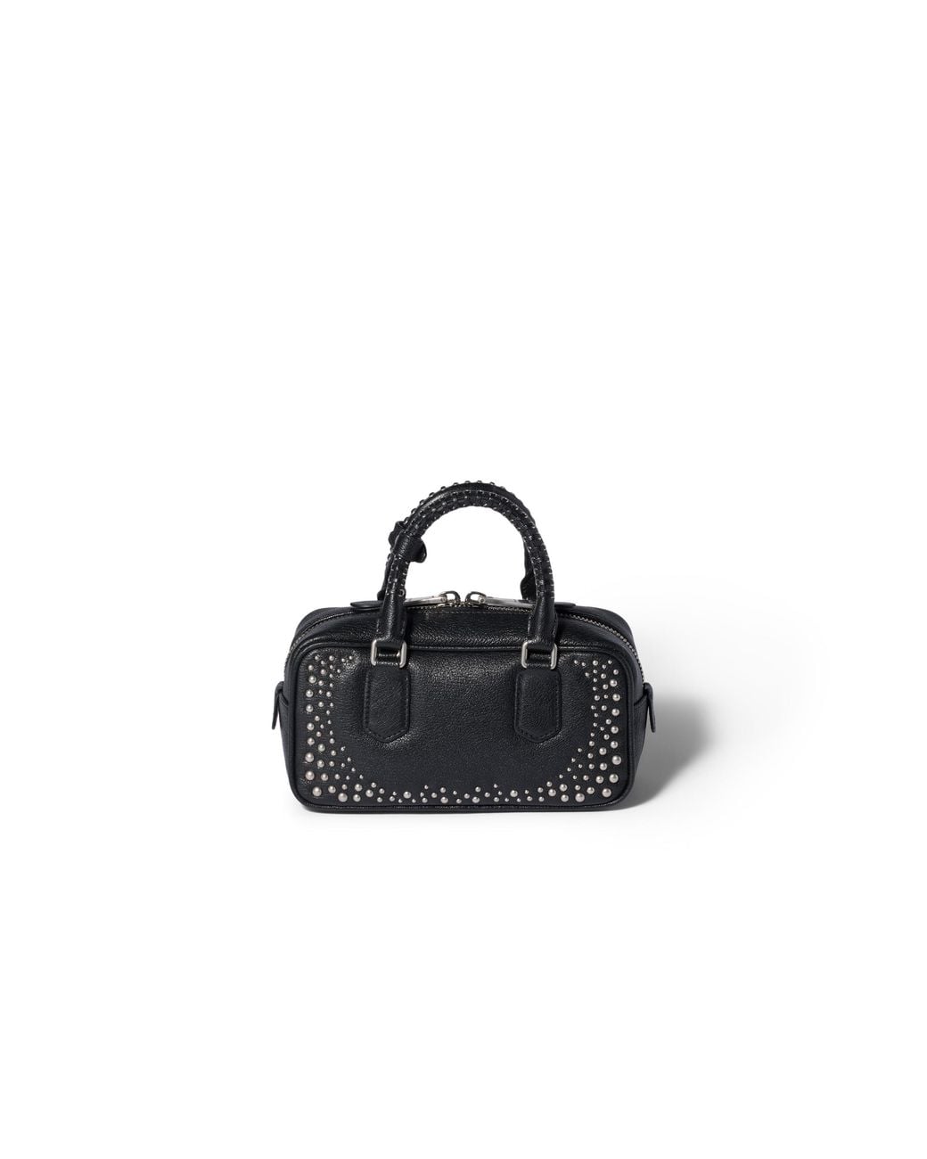 Miu Miu Black Arcadie Studded Leather Bag