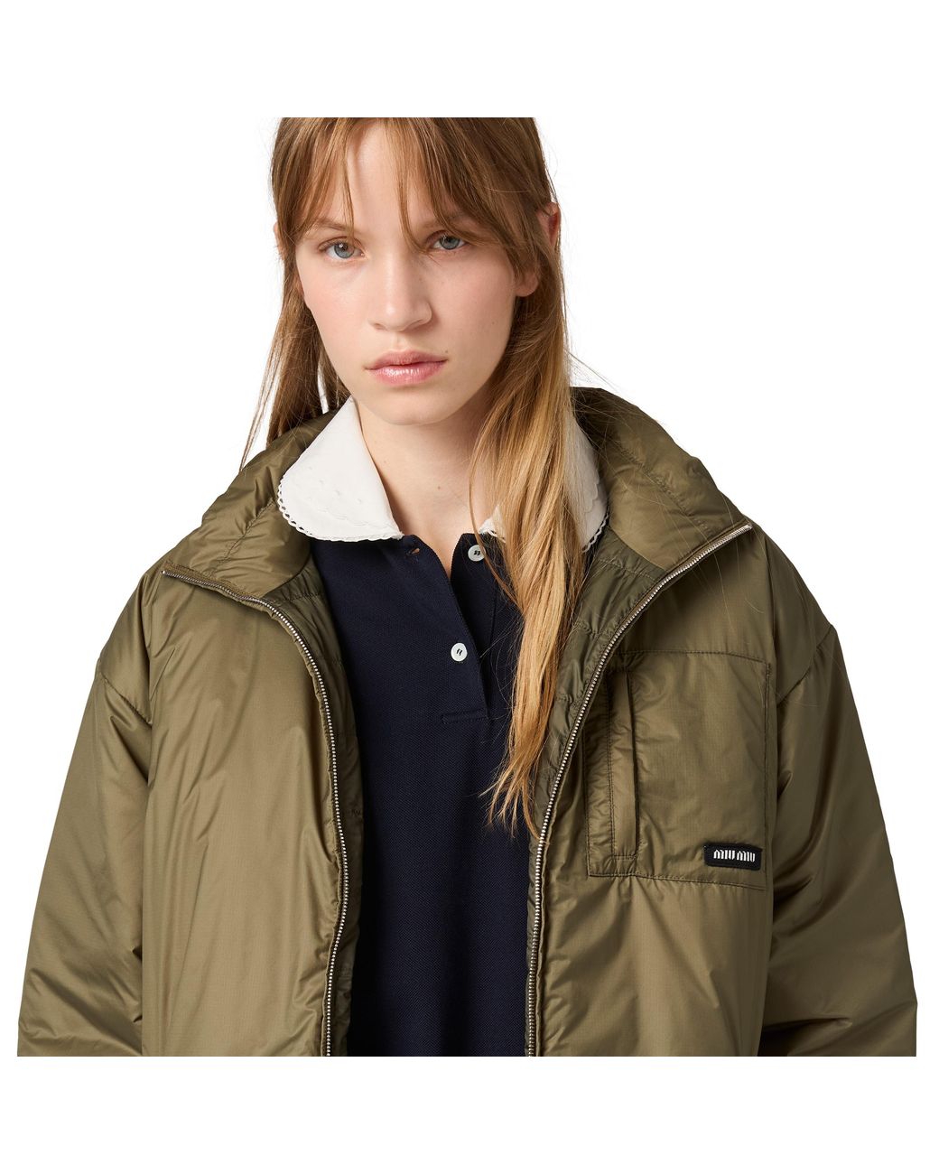 Miu Miu Green Medium-Weight Ripstop Down Jacket