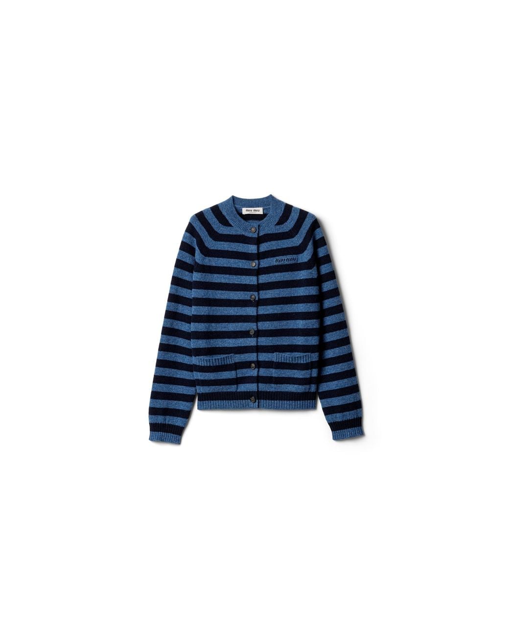 Miu Miu Blue Wool Cardigan